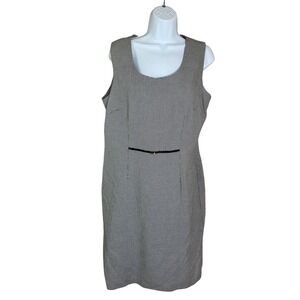 Helene Blake Sheath Dress Womens 14 Black White Excellent Houndstooth Sleeveless
